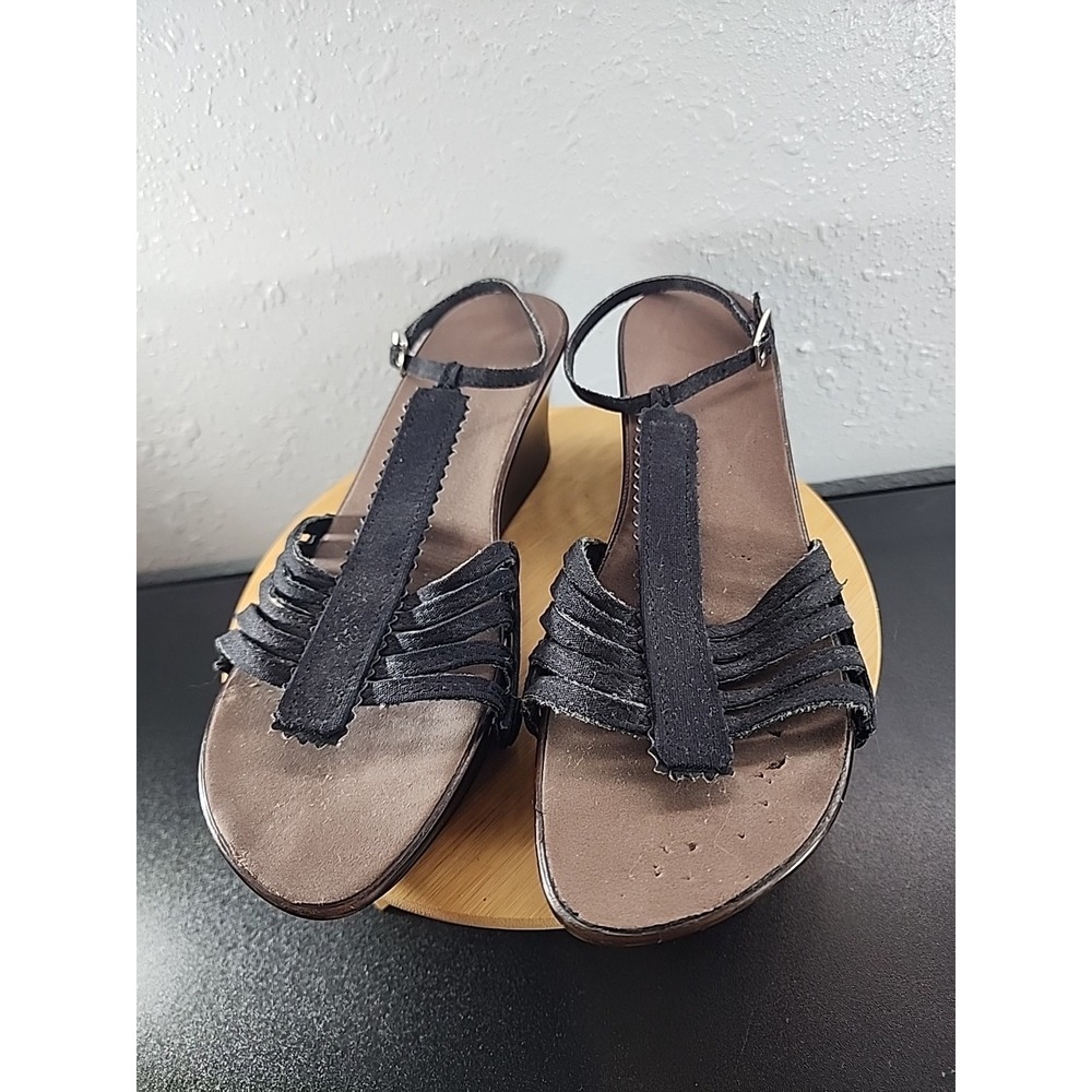 Onesole Wedge Black Interchangeable Sandal Womens‎ 9M Ankle Strap